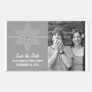 Sweet Snowflake Save the Date Stickers, Grey Sticker