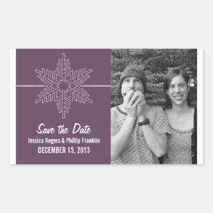 Sweet Snowflake Save the Date Stickers, Purple Sticker