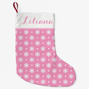 Sweet Snowflakes Personalized Stocking / Pink