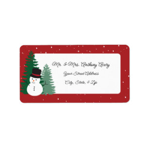 Sweet Snowman Christmas Holiday Address Labels