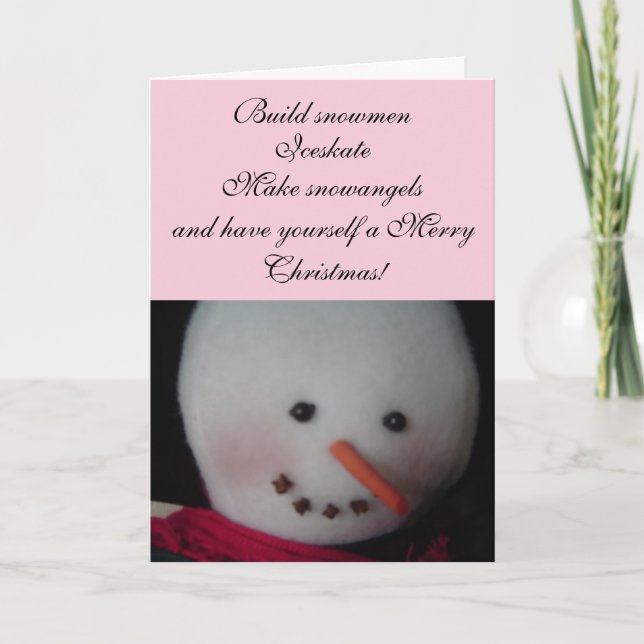 Sweet Snowman Holiday Card (Front)
