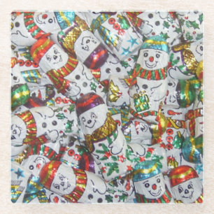 Sweet Snowmen coaster glass