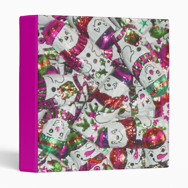 Sweet Snowmen Pink binder pink (Front/Spine)