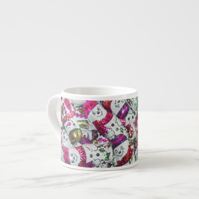 Sweet Snowmen Pink espresso mug (Front Left)
