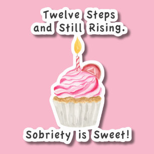 Sweet Sobriety: Cupcake with Candle, Recovery Coin