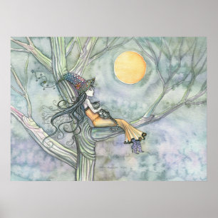 Sweet Solitude Witch Cat Poster