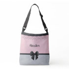 Sweet & Sophisticated Pink and Grey Messenger Bag