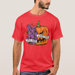 Sweet Sorta Spooky Flower Pumpkin Halloween Horror T-Shirt