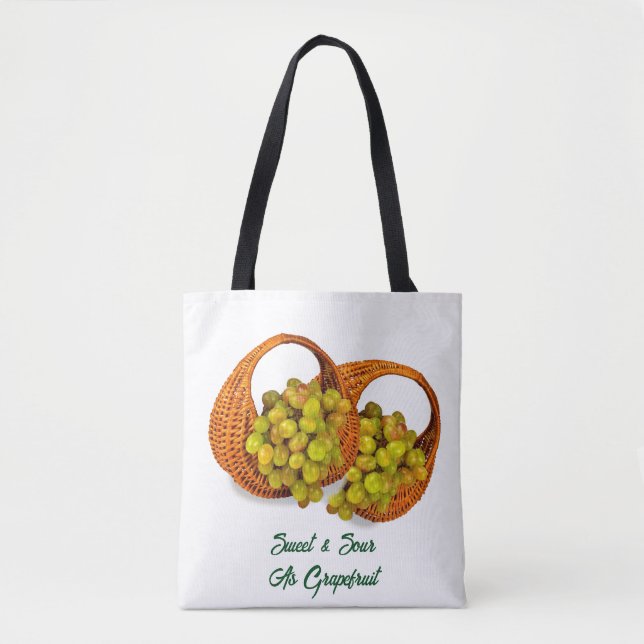 Sweet Sour Grapefruits Basket Trendy Shopping Tote Bag (Front)