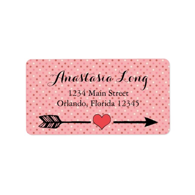 Sweet, Sparkly Pink Dots, Heart Label (Front)