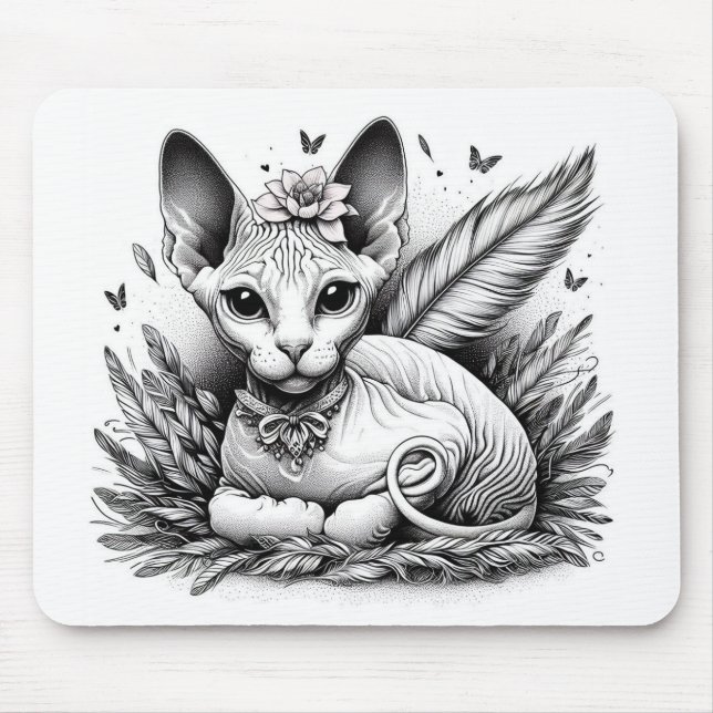 Sweet Sphynx Cat Mouse Pad (Front)