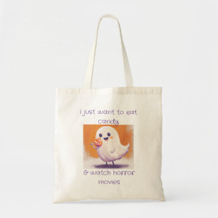 Sweet Spook: Candy-Loving Ghost Tote Bag