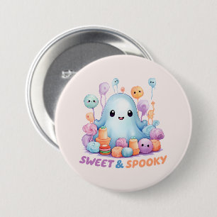 Sweet & Spooky – Cute Pastel Blue Ghoul 3 Inch Round Button