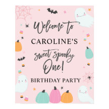Sweet Spooky One 1st Birthday Party Welcome Sign