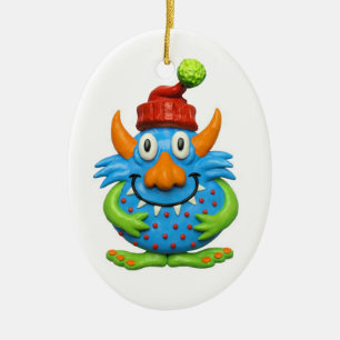 Sweet Spotted Monster ChristmasMonster character m Ceramic Ornament