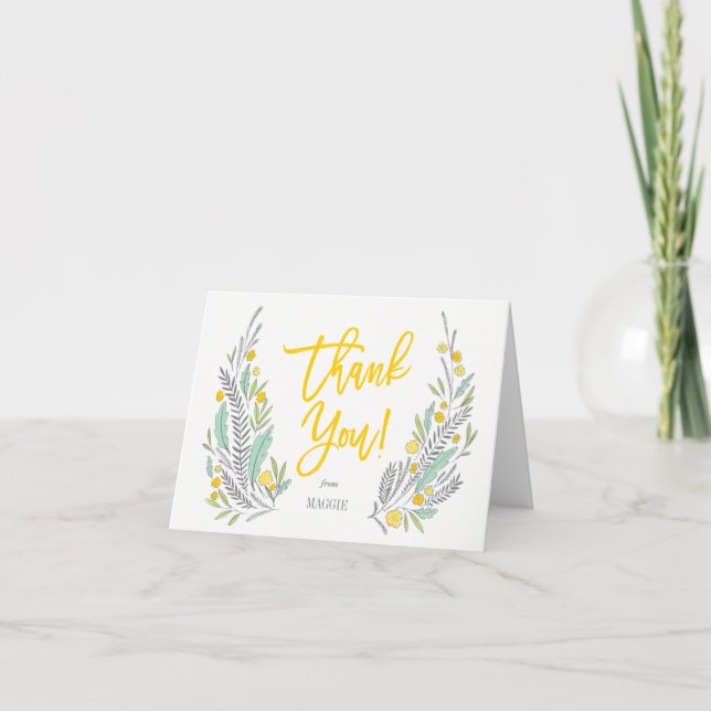 Sweet Sprigs Thank You Note Card (Front)