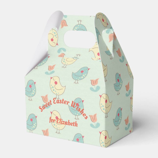 Sweet Spring Birdies Gable Favour Box (Front Side)