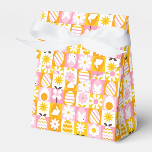 Sweet Spring Easter Patchwork  Favor Box (Front Side)