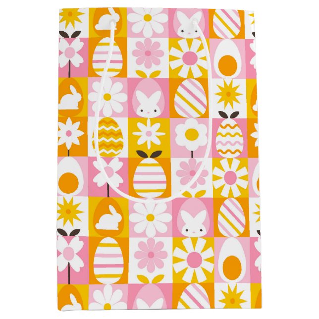 Sweet Spring Easter Patchwork  Medium Gift Bag (Front)