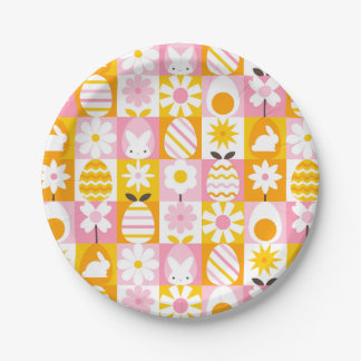 Sweet Spring Easter Patchwork Paper Plate