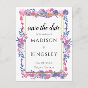 Sweet Spring Floral Epic Abstract Save the Date Postcard