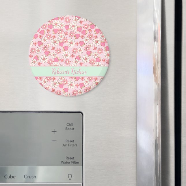 Sweet Spring Strawberries Personalized Magnet (In Situ (Fridge))