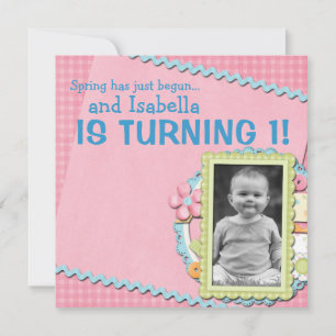 Sweet Spring Summer First Birthday Invitation