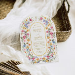 Sweet Spring Wildflower Meadow Garden Arch Wedding Invitation<br><div class="desc">Impress your guests with this classy wedding invite. The cheerful design features colourful watercolor wildflowers mixed with lush greenery foliage. Use the text fields to personalize the card with your own wording and details. If you want to change the font style, colour or text placement, simply click the "Customize Further"...</div>