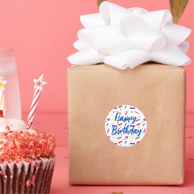 Sweet Sprinkle Birthday Party Theme Classic Round Sticker (Party)