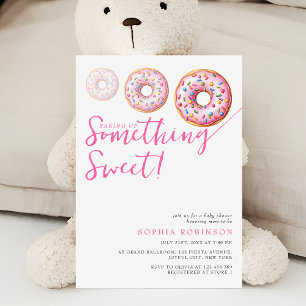 Sweet Sprinkle Doughnuts Modern Girl Baby Shower Invitation