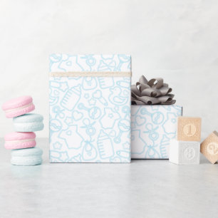 Sweet Sprinkles White Blue Wrapping Paper