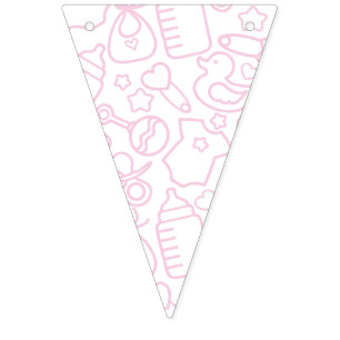 Sweet Sprinkles White Pink Bunting Flags