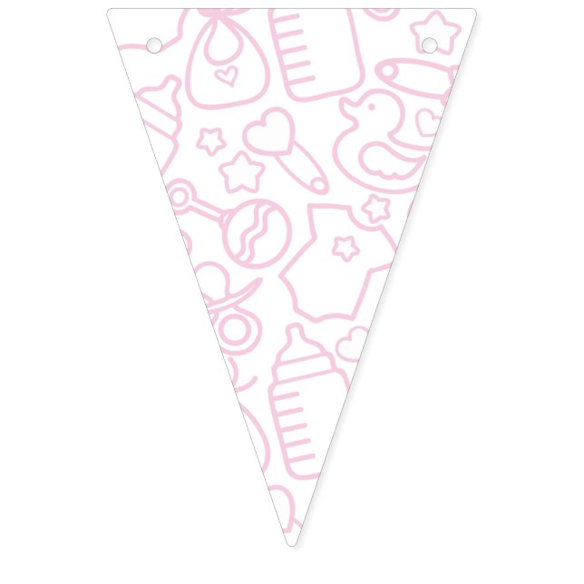 Sweet Sprinkles White Pink Bunting Flags (First Flag)