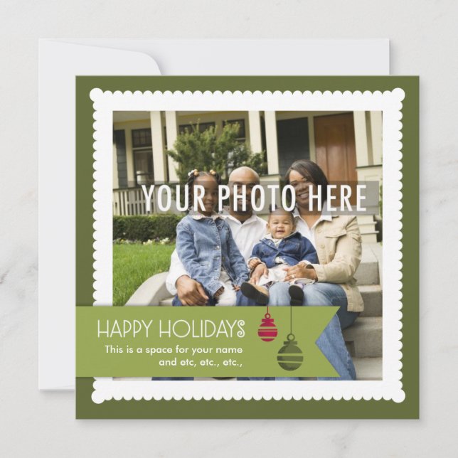 Sweet & Square : Custom Photo Holiday Card 2 (Front)