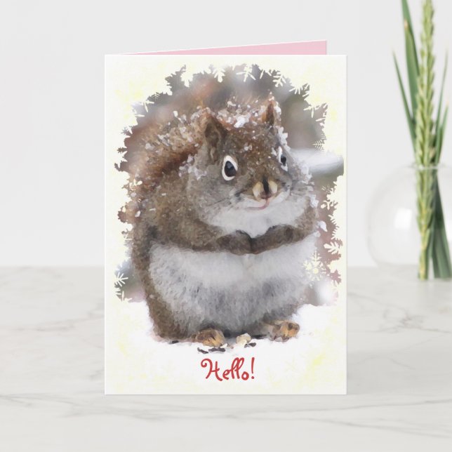 Sweet Squirrel Thinking of You Card (Front)