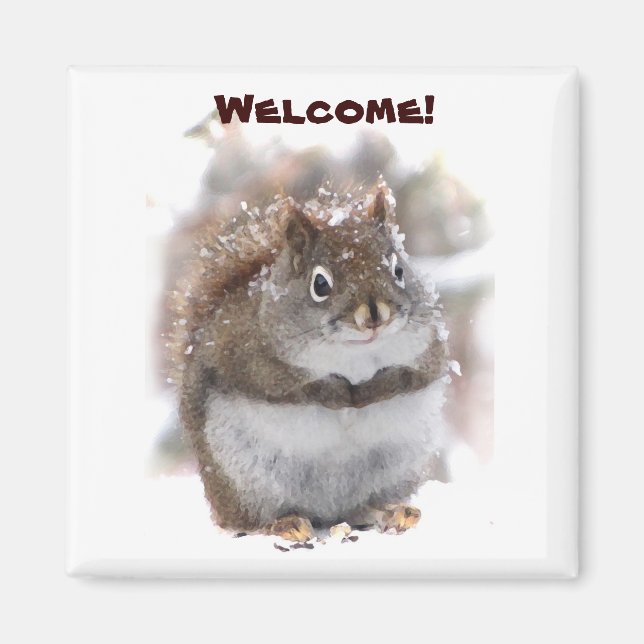 Sweet Squirrel Welcome Magnet (Front)