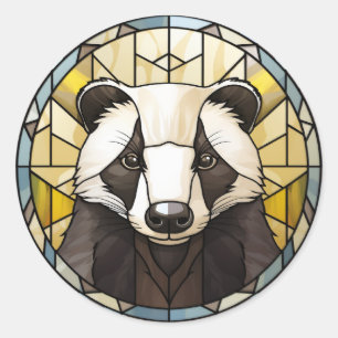 Sweet Stained Glass Badger Classic Round Sticker