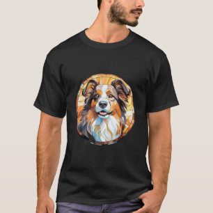 Sweet Stained Glass Border Collie Dog T-Shirt