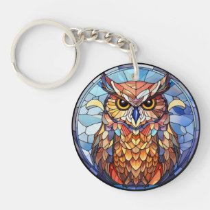 Sweet Stained Glass Owl Keychain