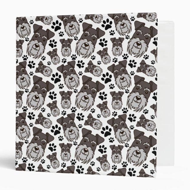 Sweet Standard Schnauzer Miniature Pet Puppy Dog Binder (Front/Inside)