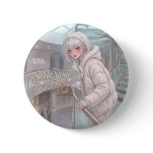 Sweet Stellar Angel: Silver Hair Anime Girl Winter