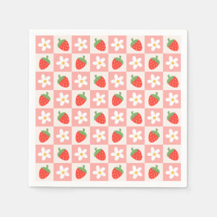 Sweet Strawberries & Flowers Napkins