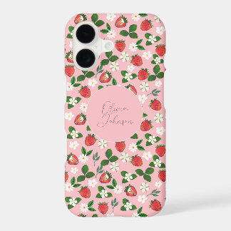 Sweet Strawberries Flowers Watercolor Floral
