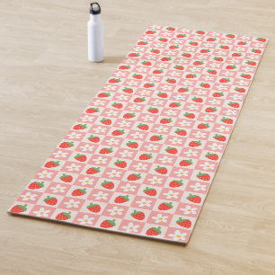 Sweet Strawberries & Flowers Yoga Mat