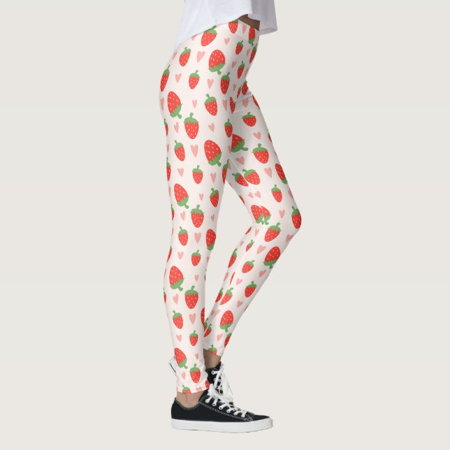 Sweet Strawberries & Hearts Leggings (Right)