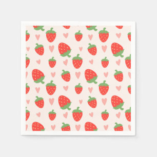Sweet Strawberries & Hearts Napkins