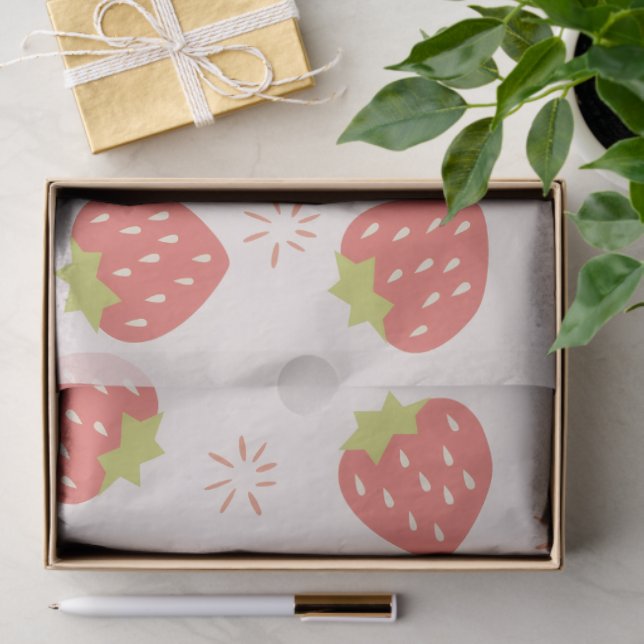 Sweet Strawberries Pattern Tissue Paper (Gift)