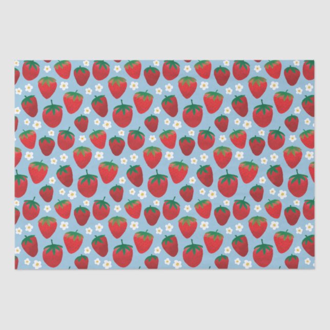 Sweet Strawberries Pattern Tissue Paper (Front)