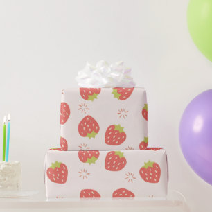 Sweet Strawberries Pattern Wrapping Paper