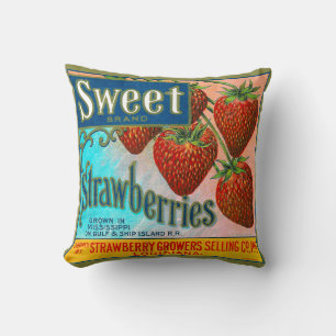 Sweet Strawberries Throw Pillow